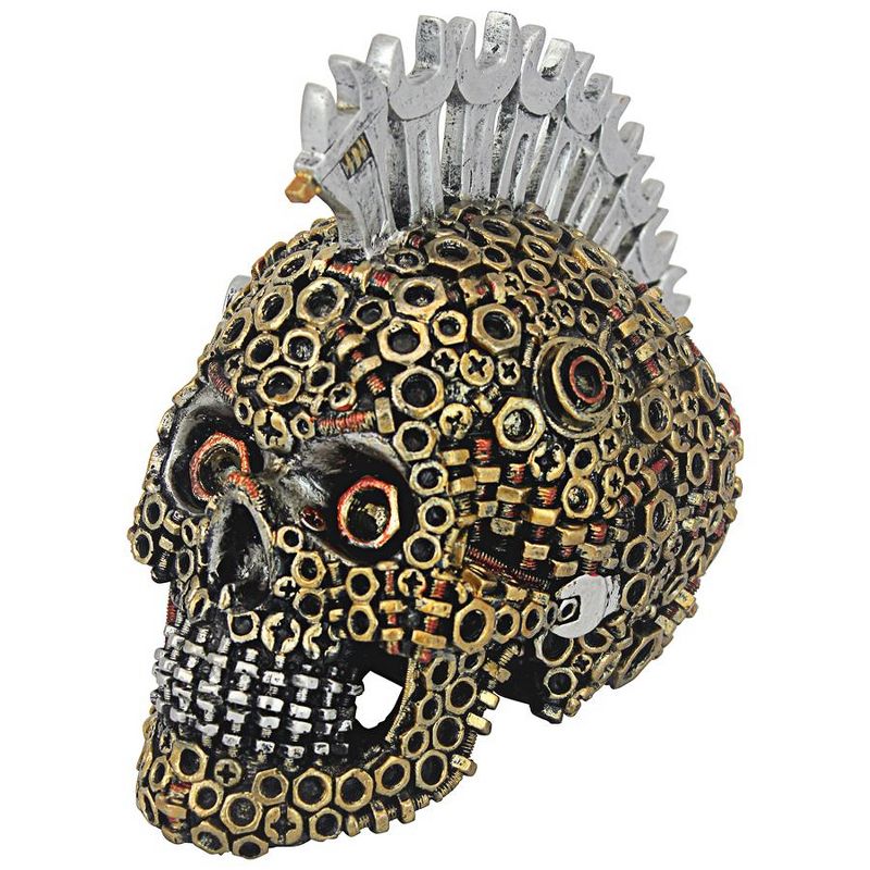 Design Toscano Gear Head Nuts and Bolts Motor Skull Statue, 3 of 8