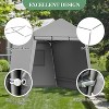 Carport Portable Storage Shed Outdoor Tarp Sheds with Roll-Up Door, Bike Shed Storage Tent for Motorcycle, ATV, Garden Tools - 3 of 4