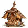 One Day Cuckoo Clock Chalet 14.5" – Lady Rings Bell, Hand-Carved Trees, Dog & Bunny By River City Clocks - 2 of 3