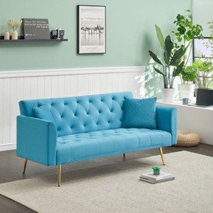 CAVINAS 71 Inch Velvet Convertible Sofa,Upholstered Loveseat Sofa Bed for Living Room,Bedroom - 1 of 4