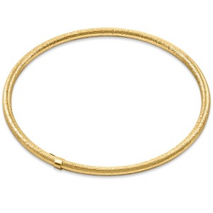 Pompeii3 18K Gold Plated Silver Textured 3mm Slip-On Bangle Bracelet - 1 of 3