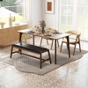 Costway 1/2 PCS 50" Long Solid Wood Dining Bench with Faux Leather Padded Seat Rubber Wood Frame - 4 of 4