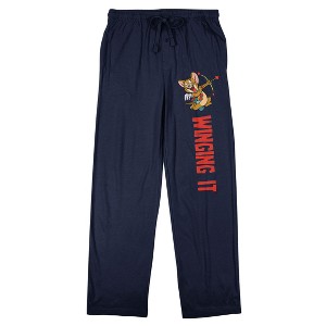 Tom & Jerry Winging It Men's Black Graphic Drawstring Sleep Pants - 1 of 4