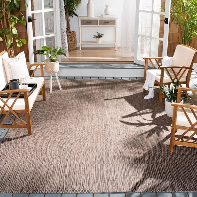 Reversible Gray Synthetic 9' x 12' Easy-Care Area Rug