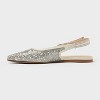 Women's London Beaded Bow Sling Back Flats - A New Day™ Silver - 2 of 4