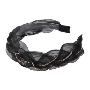 Unique Bargains Women's Mesh Rhinestone Chain Faux Crystal Headbands Hair Accessories 1.1 Inch Wide 1 Pc - 1 of 4