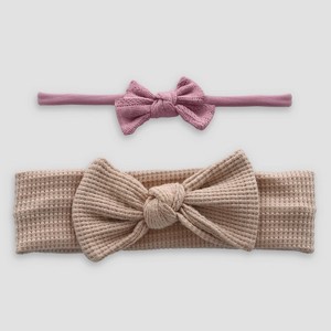 Carter's Just One You® Baby Girls' 2pk Headwraps - Brown/Pink 0-12M - 1 of 1