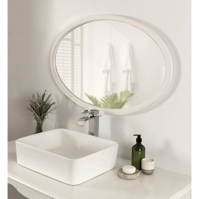 Hogan 24x36 White Oval Wood Framed Wall Mirror