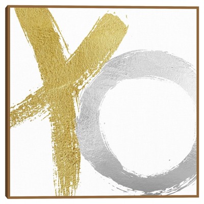 24" x 24" XO by Nikki Chu Framed Canvas Art Print - Masterpiece Art Gallery