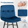 Tangkula 4 PCS Velvet Bar Stools Bar Height Dining Chairs w/ Metal Legs Kitchen - 2 of 4