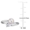 EVERLY JEWELRY | Multiple-color option in Yellow Silver Pearl Ring with Multiple color gemstone Options. - 4 of 4