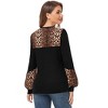 Clearlove Women's Leopard Print Tunic Tops Casual Color Block Blouse Long Sleeve T Shirt - 3 of 4