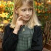 Kids' 14K gold plated necklace with white swarovski crystal initial pendant in bubble letter design - 2 of 3