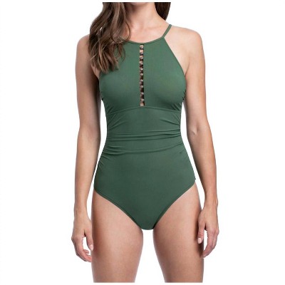 Women's High Neck Key Hole One Piece Swimsuit - Profile By Gottex