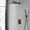 12in. Rain Shower Head System with Bath Tub Faucet Set and Handheld in Matte Black - 3 of 4