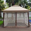 Outdoor 11x 11Ft Pop Up Gazebo Canopy With Removable Zipper Netting,2-Tier Soft Top Event Tent,Suitable For Patio Backyard Garden Camping Area,Coffee - 2 of 4