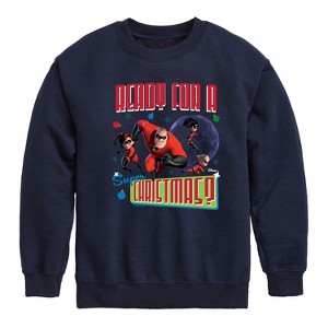 Boys' - Disney - Ready For A Super Christmas Graphic Long Sleeve Fleece Sweatshirt - 1 of 4