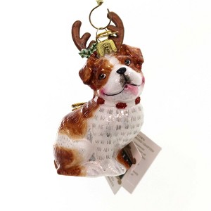 KURT ADLER 4.0 Inch Dog With Antlers Ornament Christmas Puppy Tree Ornaments - 1 of 2