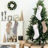 5 Packs Brown Knitted Hanging Stockings Xmas Large Farmhouse Rustic Neutral Knit Personal Stockings Decorations Tree - 4 of 4