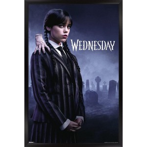 Trends International Wednesday: Season 2 (2025) - Wednesday & Thing One Sheet Framed Wall Poster Prints - 1 of 4
