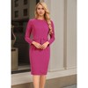 Allegra K Women's Round Neck Bracelet Sleeve Peplum High Waist Work Office Pencil Dress - 2 of 4