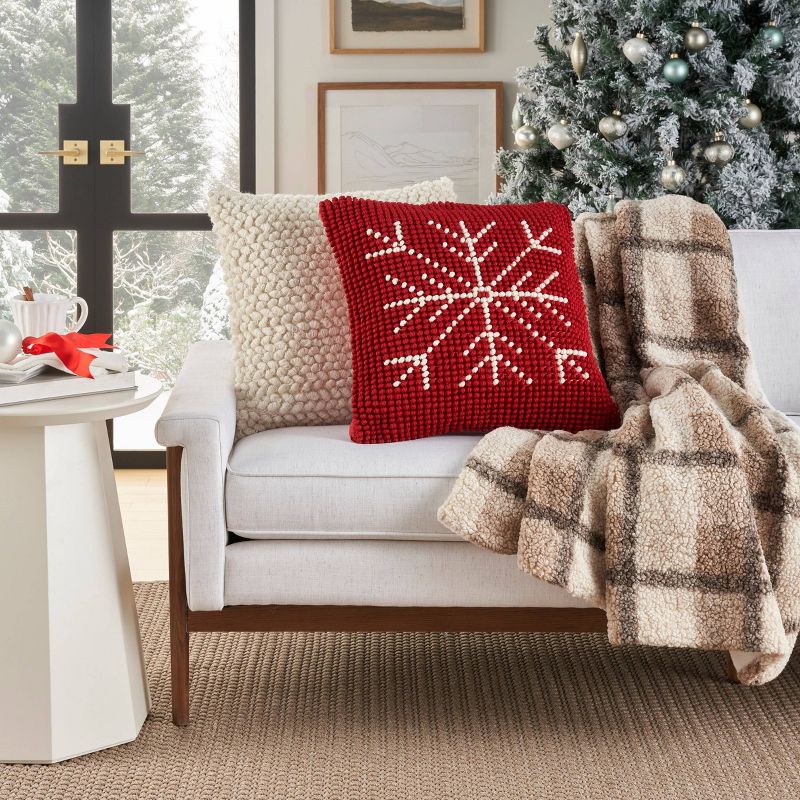 20"x20" Oversize Holiday Loop Snowflake Indoor Square Throw Pillow - Mina Victory, 5 of 11