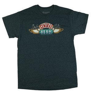 Seven Times Six Friends T-Shirt Men's Central Perk Coffee Shop Short Sleeve Graphic Top Grey - 1 of 4