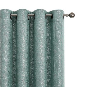 Kate Aurora 2 Pack Glam Metallic Sparkle Thermal Light Filtering Grommet Top Curtains - 1 of 4