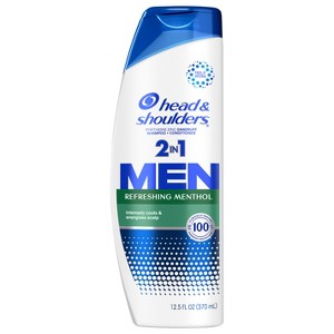 Head and Shoulders Mens 2 in 1 Dandruff Shampoo and Conditioner, Anti-Dandruff Treatment, Refreshing Menthol for Daily Use, Paraben Free, 12.5oz - 1 of 4