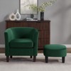 Aukfa Velvet Accent Chair with Ottoman, Modern Barrel Chair Armchair for Living Room, Bedroom - 4 of 4