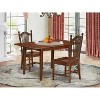 Rustic Kitchen Dining Set - 3 Piece Table & Chair Set, 32x54 Inch, Mahogany Finish - 2 of 4