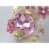 Anna-Kaci Sparkly Rose Pink Crystal Elements Flower Bouquet Brooch Lapel Pins Elegant Dress Accessories for Wedding Party - Multicolor - 4 of 4