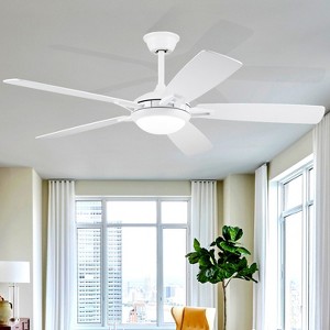 52 Inches White Ceiling Fan with Plywood Blades - 1 of 4