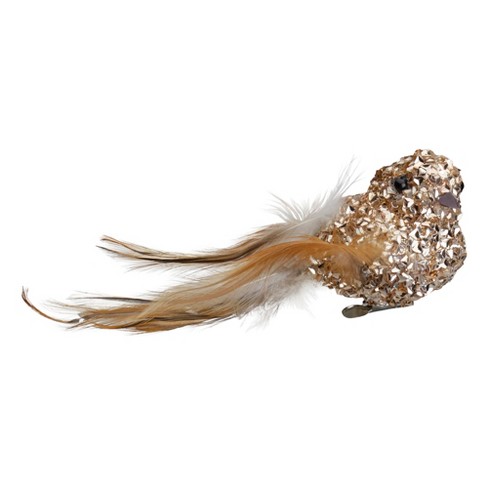 Northlight 6 Silver Sequin Bird With White Feathers Clip On