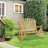 Outdoor Wooden Rocking Chair, Double-Person Adirondack Rocking Patio Chair with Rustic High Back, Slatted Seat and Backrest for Indoor, Garden - 2 of 4