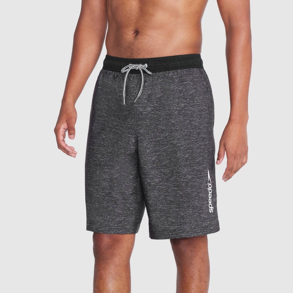 Photos - Swimwear Speedo Men's 9" Solid Swim Shorts - Heathered Gray XL 