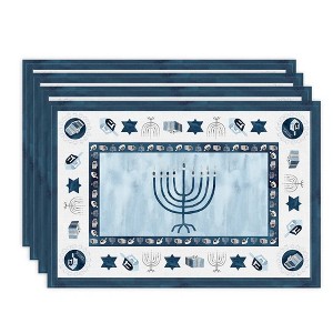 Laural Home Happy Hanukkah Set of 4 13" x 19" Placemats - 1 of 1