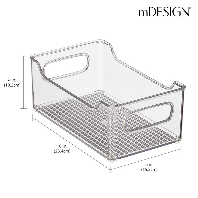 mDesign Kitchen Plastic Storage Organizer Bin, Open Dip Front and Handles, 3 of 8