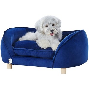 Angel Sar Pet Sofa for Medium Dogs and Cats, 28x20x12 Inch Dog Couch Bed with Solid Wood Frame, 81 lbs Capacity Plush Pet Furniture - 1 of 4