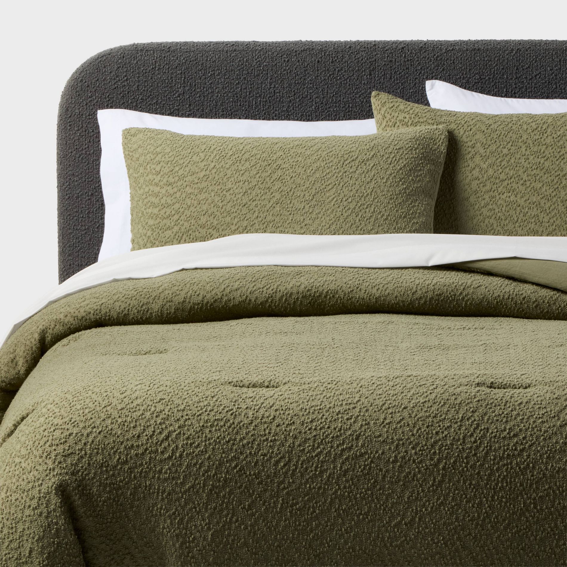King Boucle Comforter Set Green - Threshold™