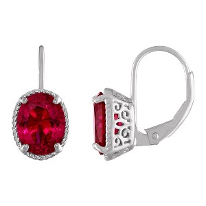 Designs by Gioelli Sterling Silver Gemstone Leverback Earrings - 1 of 2