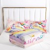 Unicorn Bedding Twin, 3D Printed Cute Rainbow Comforter Set for Girls, All Season Comforter Sets with Castle Fairy Design for Kids Bedroom Decor - 3 of 4