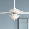 52" Casa Vieja Modern Indoor Ceiling Fan with Light LED Dimmable Remote White Alabaster Glass for Living Room Kitchen Bedroom Family - 2 of 4