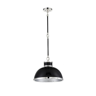 Savoy House Corning 1 - Light Pendant in  Black/Polished Nickel