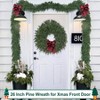 26 inch Real Cedar Wreath Front Door Home Fireplace Wall Window Outdoor Xmas Holiday Decor Realistic Green Cypress Wreath - 3 of 4