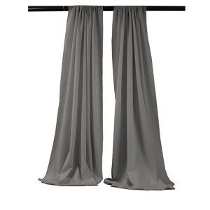 Slickblue Pack of 2 Polyester Backdrop Drapes – 96"H x 58"W, Rod Pocket, Semi Sheer, Serged Edges, 41 Colors Options - 1 of 3