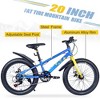 NAYSAYE Bicycles 20 Inch Fat Tire Mountain Bike 7 Speed for Boys and Girls for Beach and Snow, Blue, 55.12"*22.83"*32.68" - 3 of 4