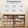 Curved Drawer Dresser for Bedroom, Modern Chest of Drawers with Metal Ring Handles, Wooden Storage Cabinet for Closet, Living Room - 4 of 4