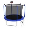 Jump Into Fun Trampoline Outdoor With UV-Resistant Jumping Mat,6 High Safety Fence Poles ,Basketball,Ladder For Kids Recreational Trampoline - 4 of 4