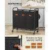 3-Section Laundry Sorter, Laundry Hamper with Wheels, Rolling Clothes Hamper Cart with Large Capacity and Removable Bags - 2 of 4